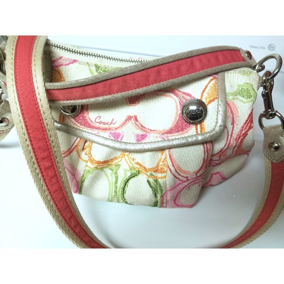 COACH Poppy Multi-Color Jacquard Satchel - Picture 4 of 8
